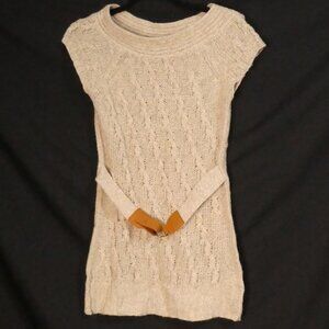FLUO | medium | Beige Cable-Knit Dress with Belt | NWOT